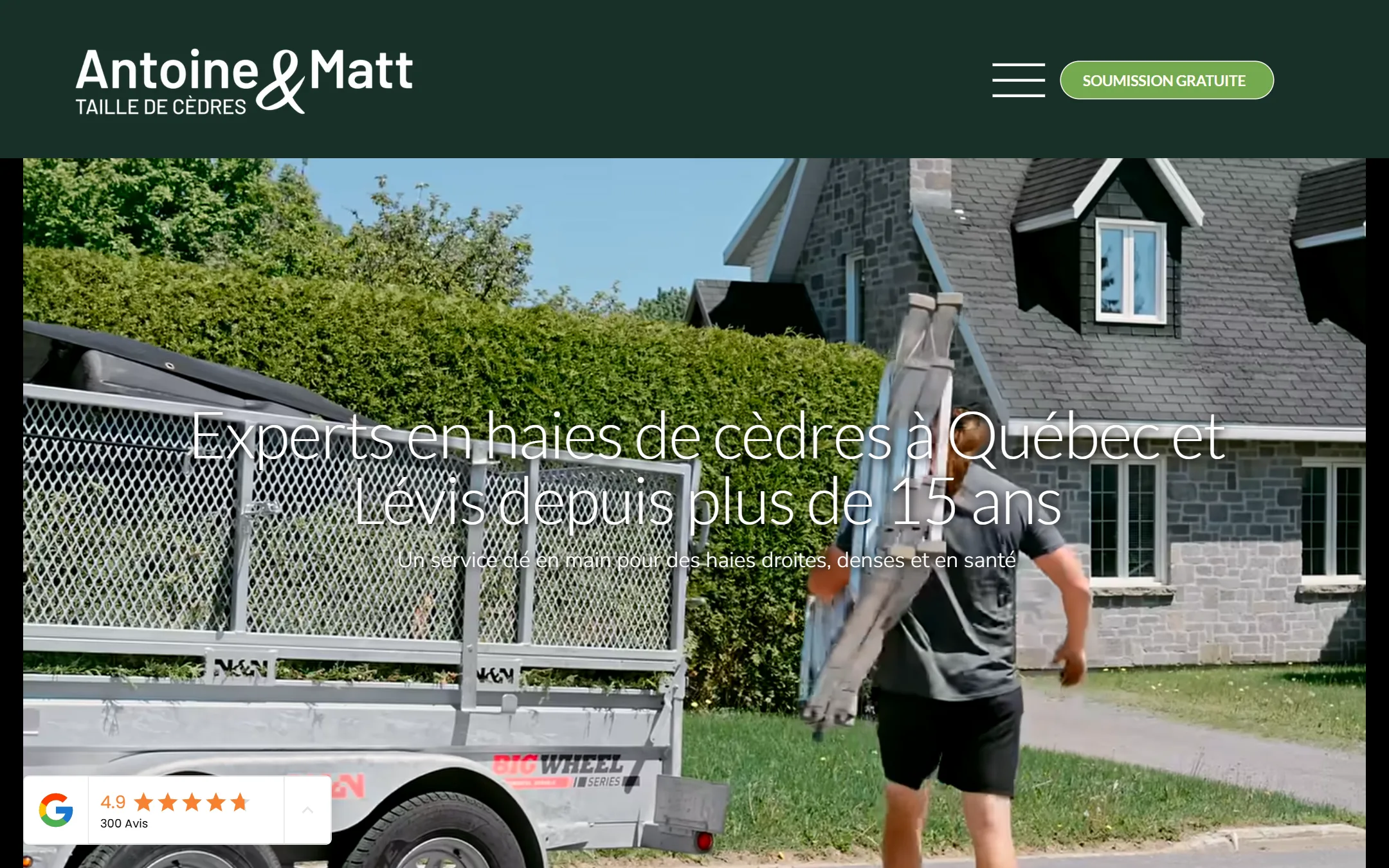 Page d’accueil du site de Antoine & Matt